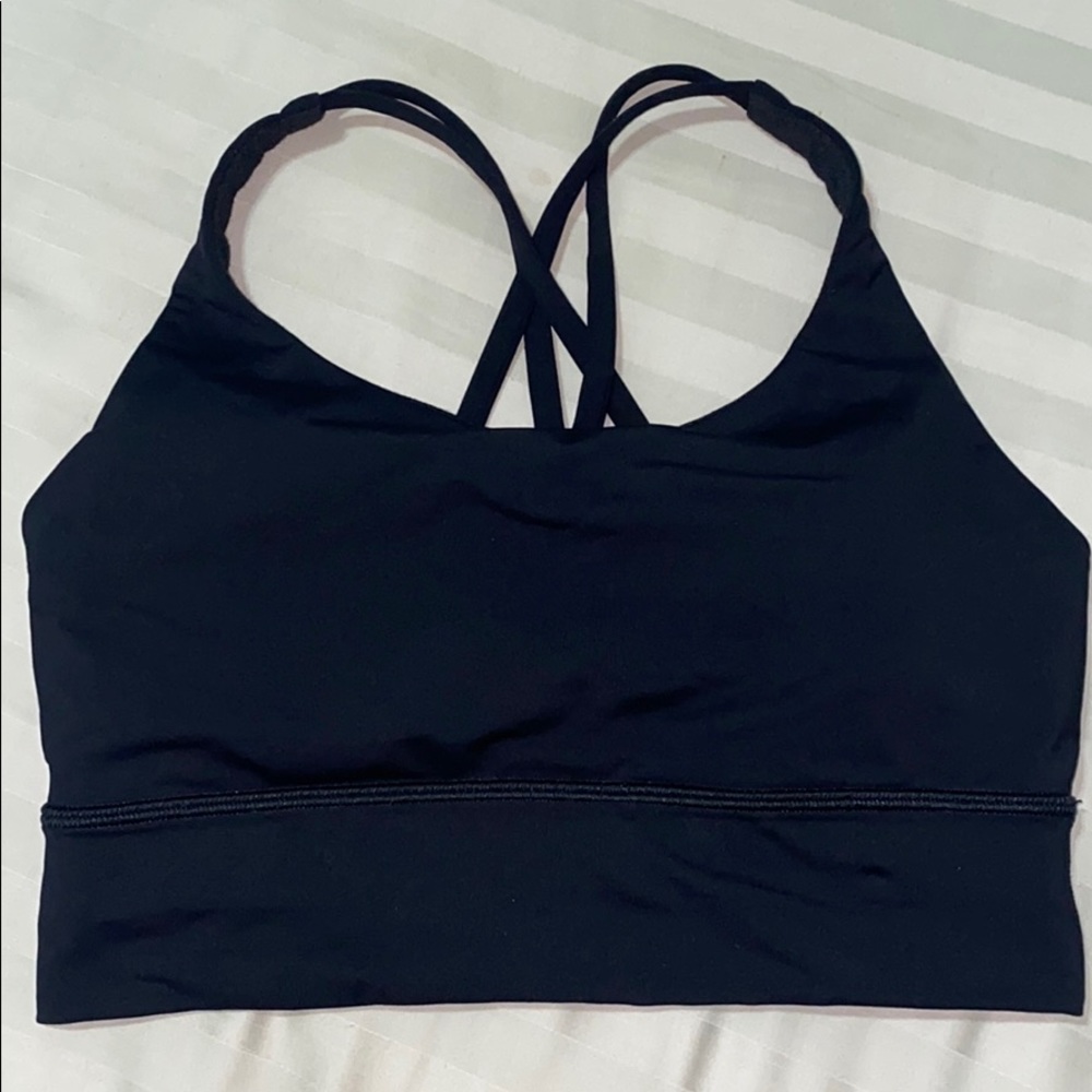LULULEMON black long line sport bra